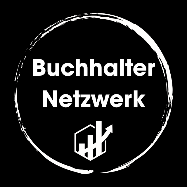 Logo des Buchhalter Netzwerks, bestehend aus einem Kreis und stilisierten Grafiken.